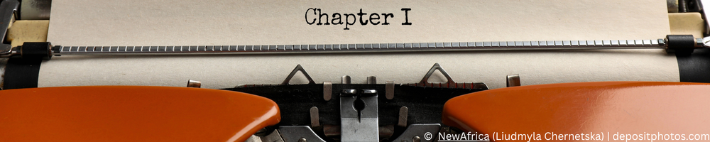 Text "Chapter 1" auf einer Schreibmaschine geschrieben